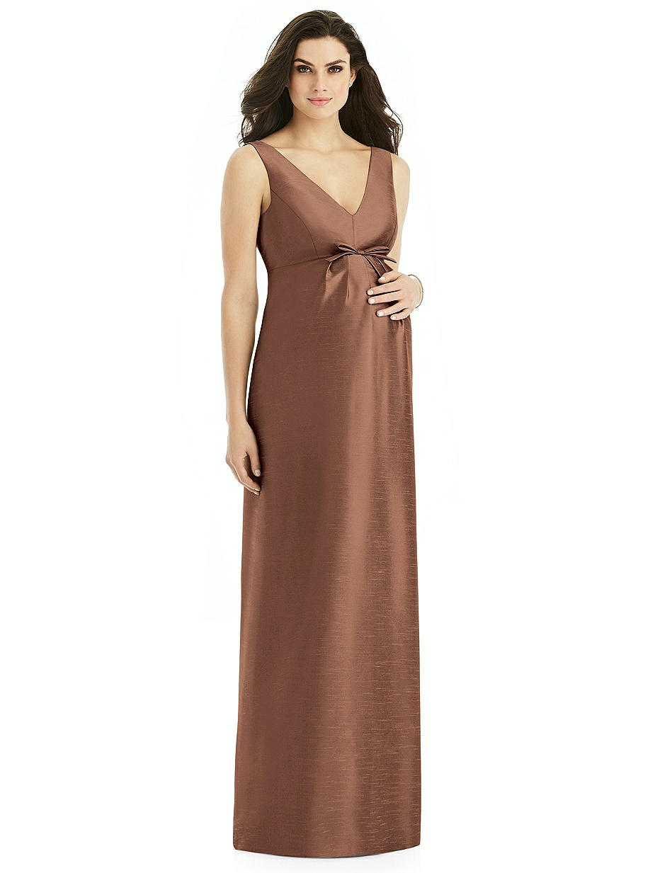 brown maternity dress Monroe Maternity Photoshoot Gown| Rust Jersey & Chiffon Tossing Train, –  Chicaboo main image 0