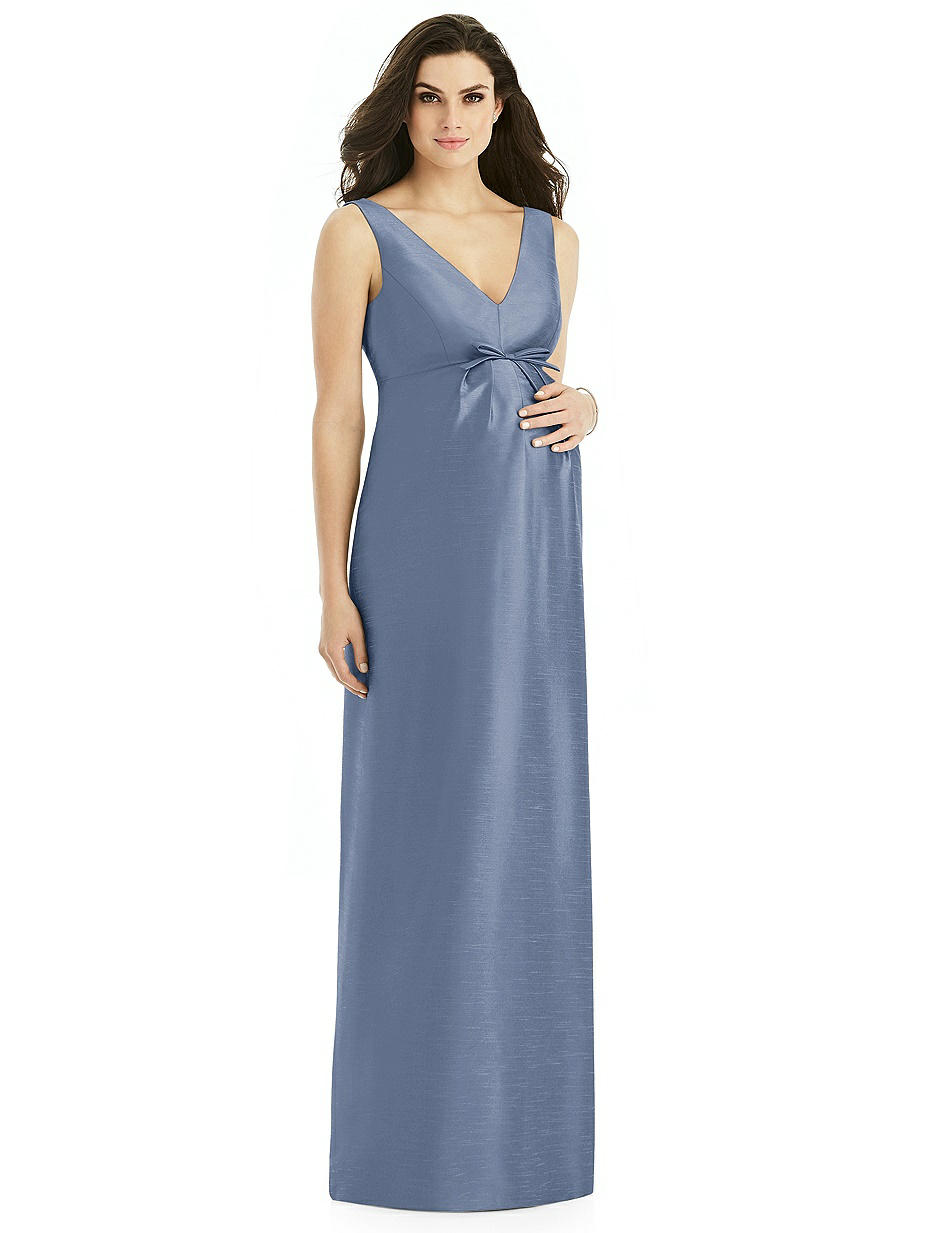 blue dress for baby girl Satin Maternity Bridesmaid Dress main image 0