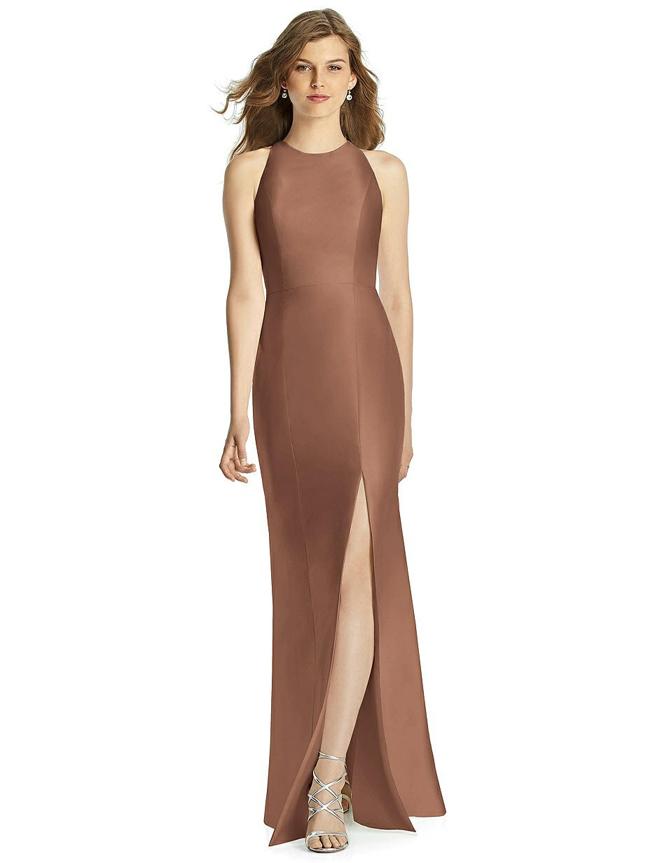 sequin bridesmaid dresses burgundy Burgundy Sequin Long Sleeve Satin Bridesmaid Dresses With Slit – Lisposa main image 1