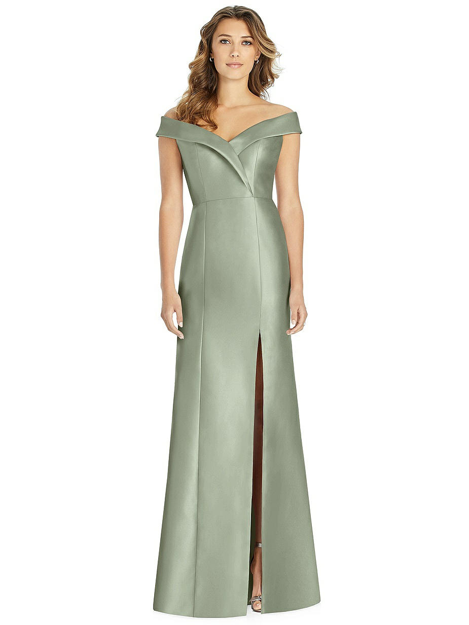 Sage V-Neck Bridesmaid Dresses