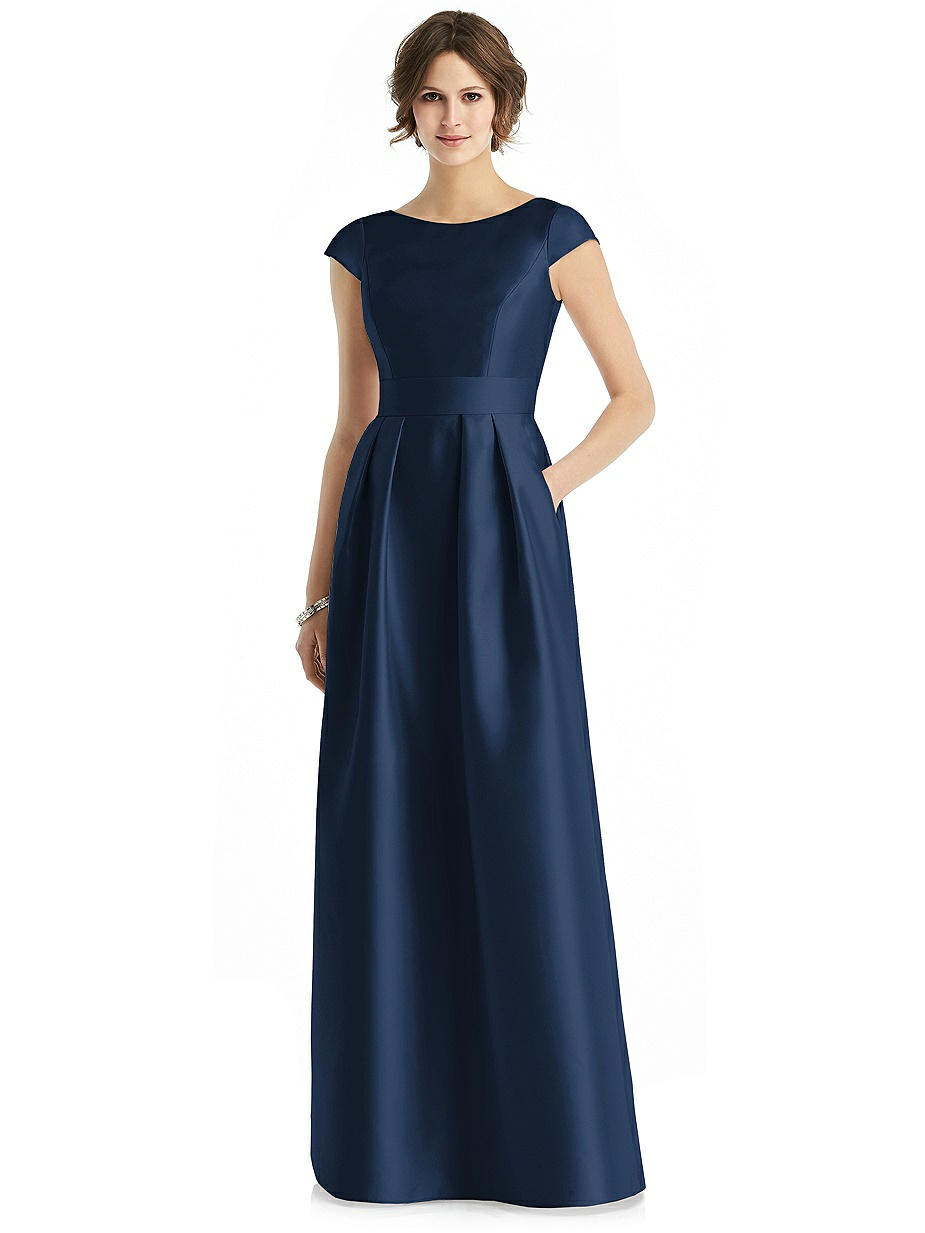 Midnight Navy High Neck Bridesmaid Dresses