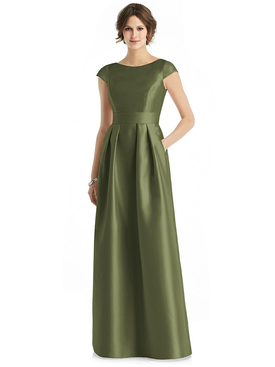 Olive Green High Neck Bridesmaid Dresses