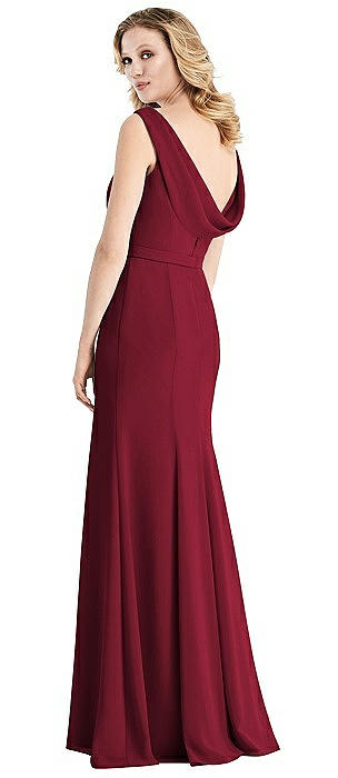 Sleeveless Cowl-Back Trumpet Gown