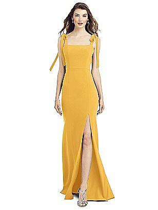 dessy collection off the shoulder crepe gown