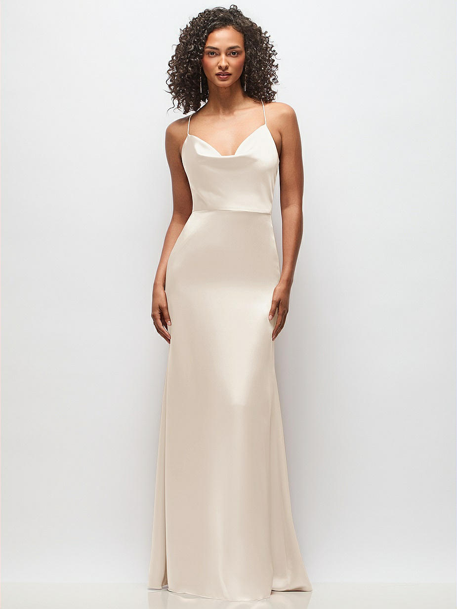 oyster color bridesmaid dress Chiffon Bridesmaids Dress with Off-the-Shoulder Ruffle Detail