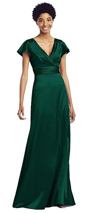 emerald green empire waist dress