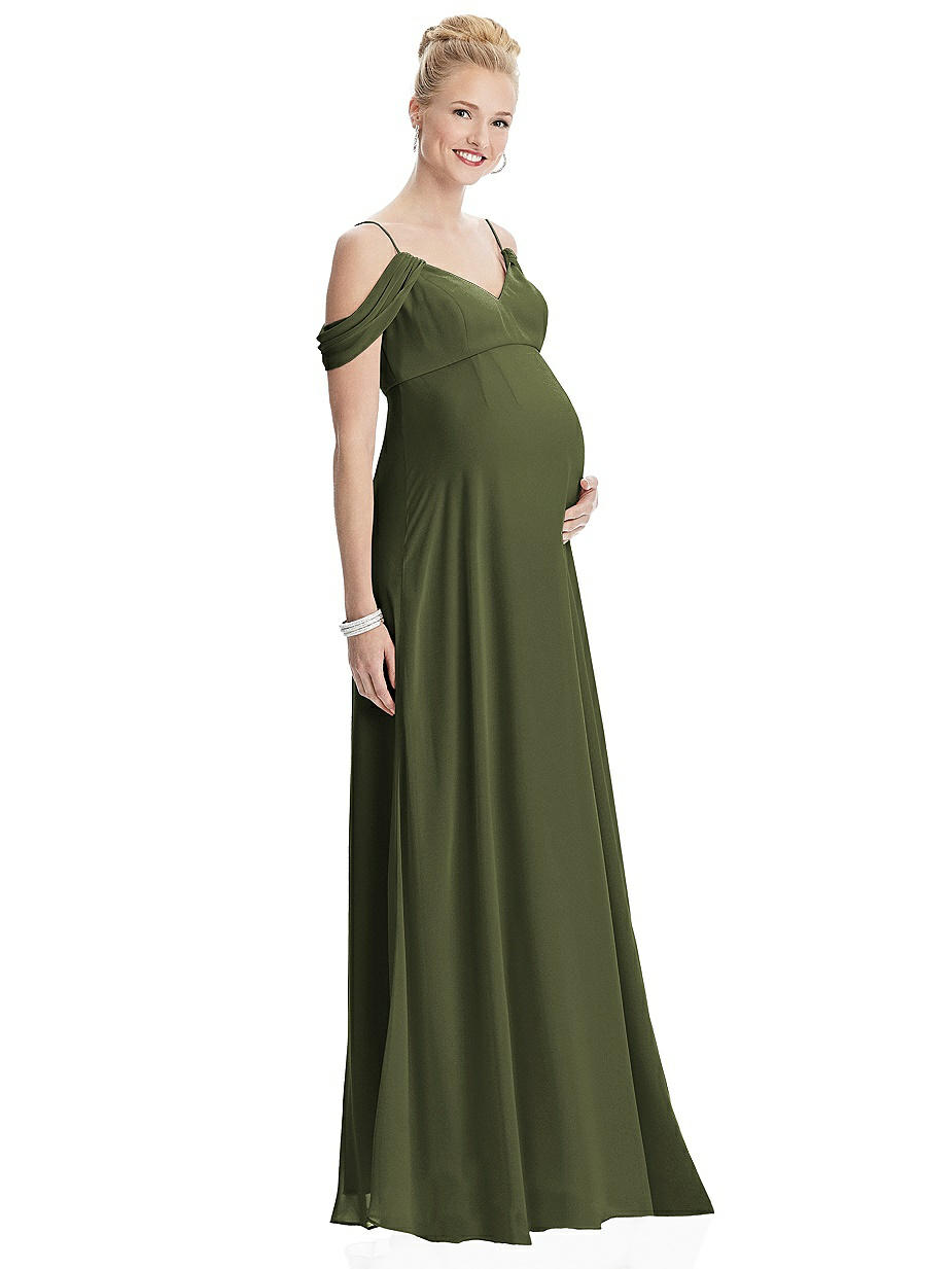 green emerald velvet dress Eve Boho Maternity Photoshoot Dress main image 1