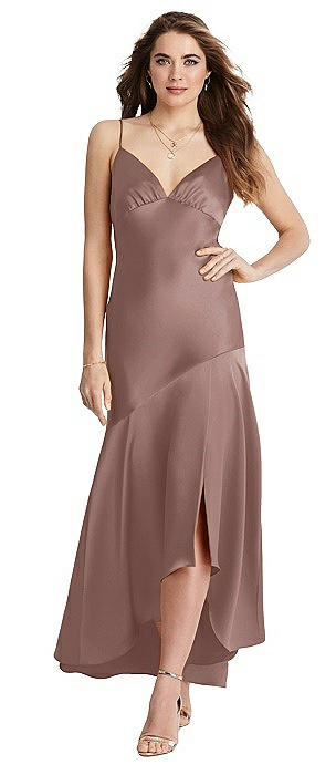 Asymmetrical Drop Waist High-Low Slip Dress - Devon