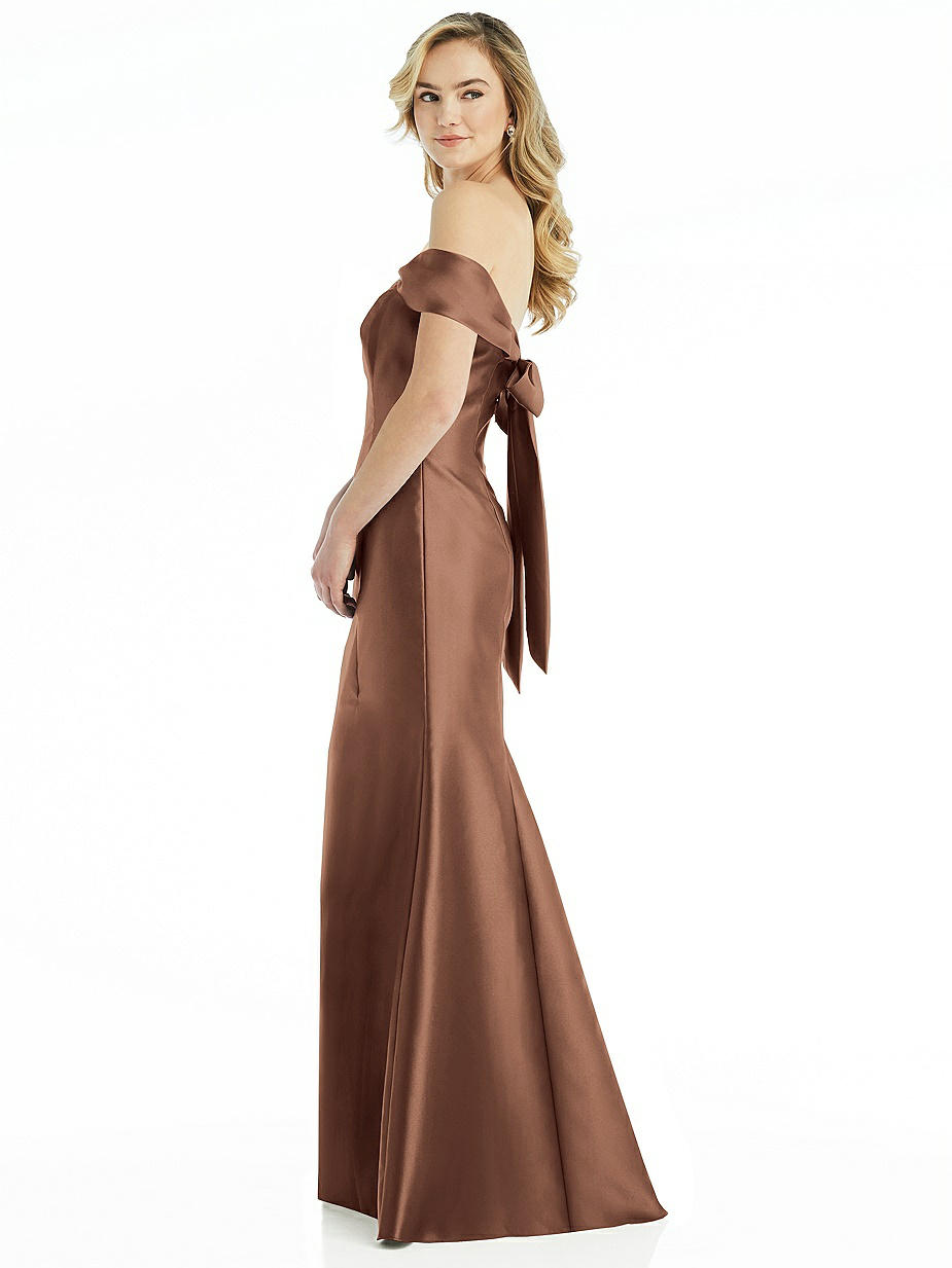 Brown Bow & Tie Bridesmaid Dresses
