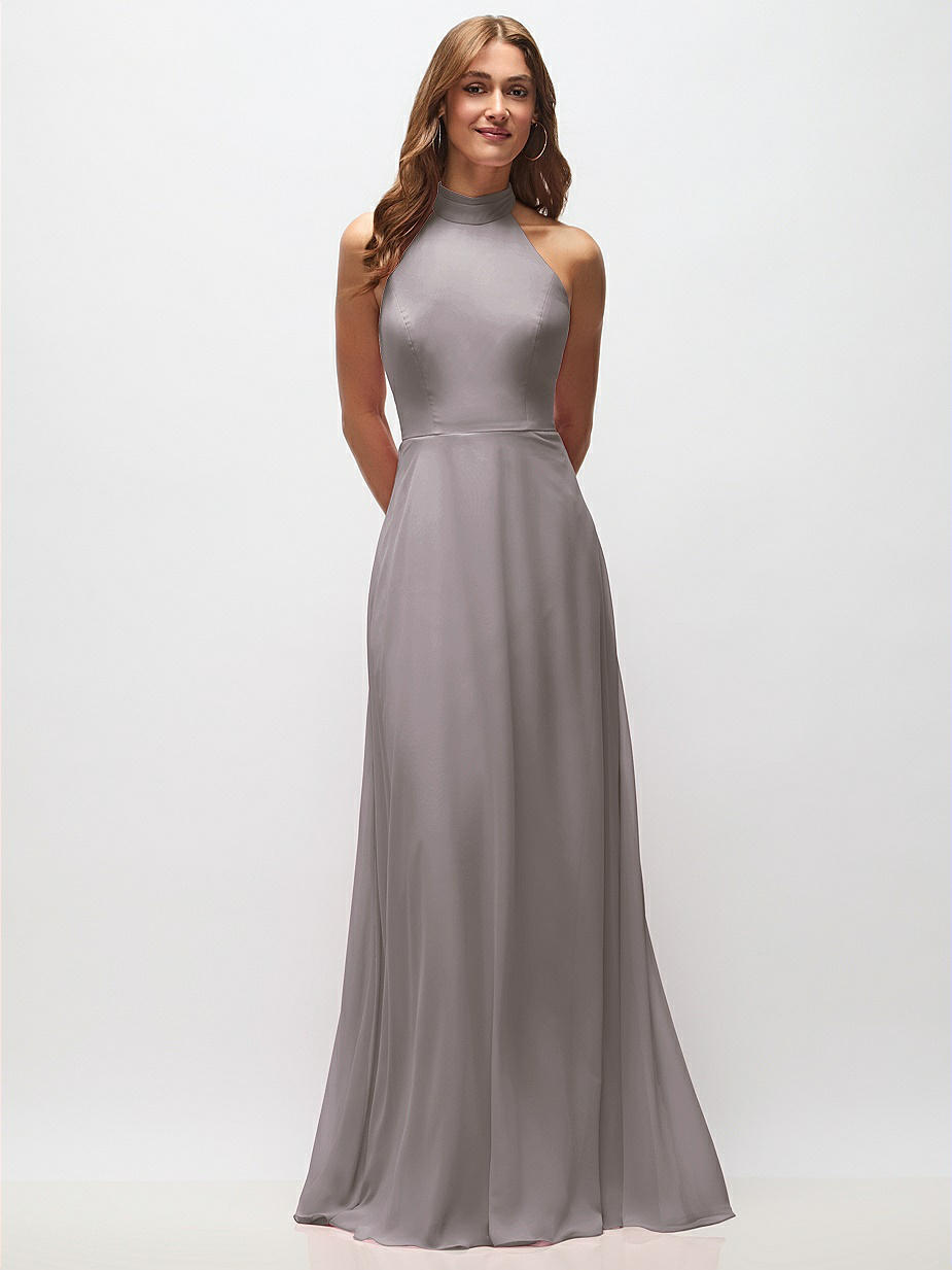 Gray Halter Bridesmaid Dresses