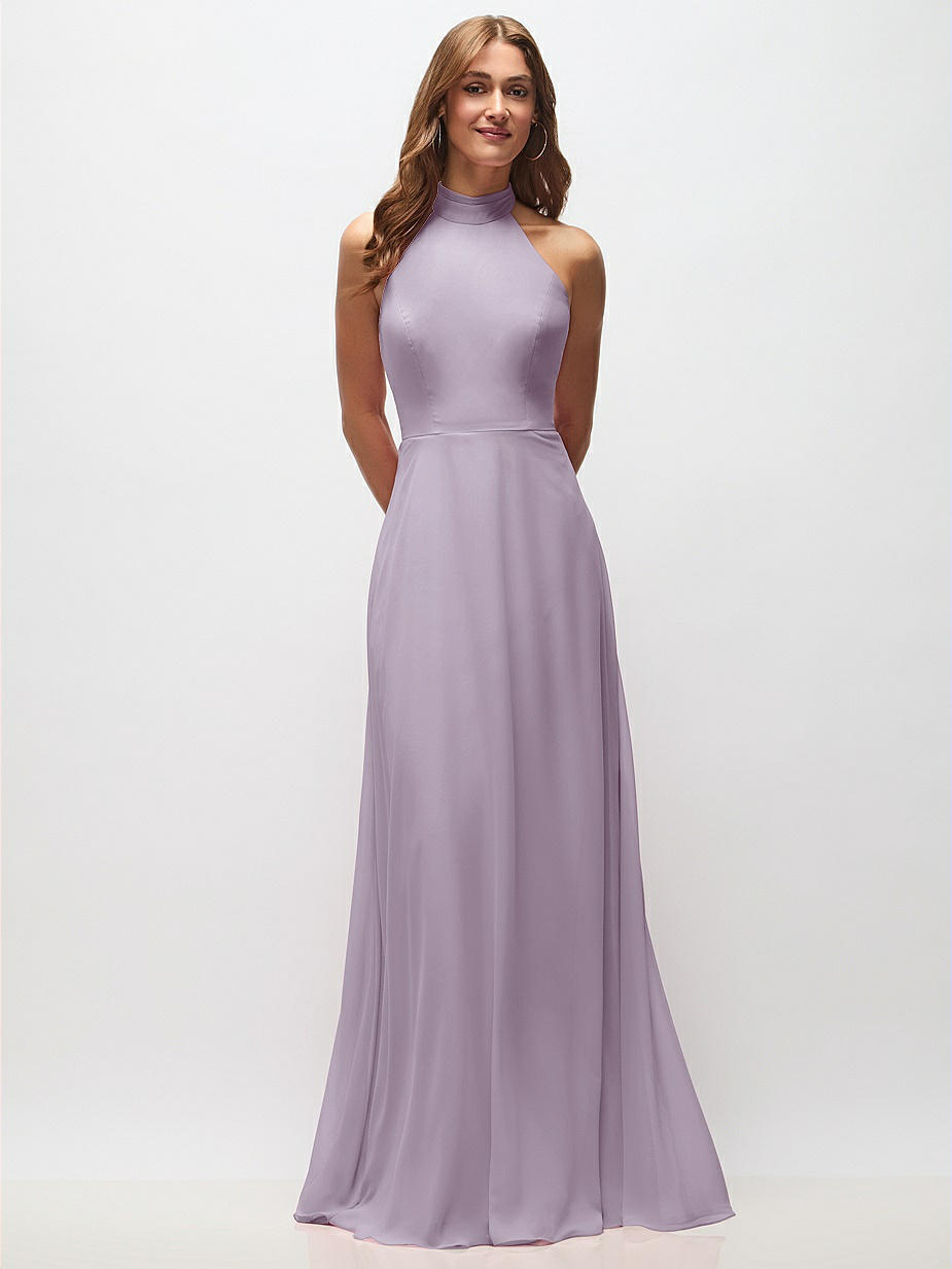 soft lilac bridesmaid dresses Classic Lilac Chiffon A-line V-neck Floor Length Bridesmaid Dresses, MBD202