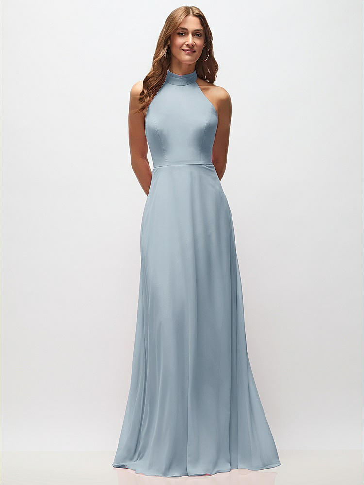 High Neck Halter Backless Maxi Dress in  Mist