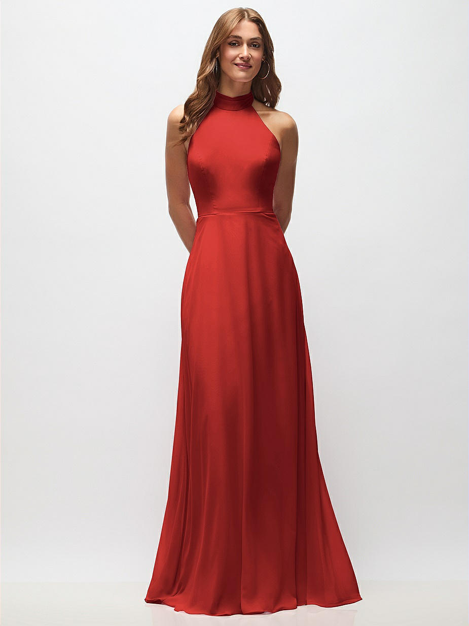 poppy colored bridesmaid dresses Bright Poppy-Colored Bridesmaid Gowns