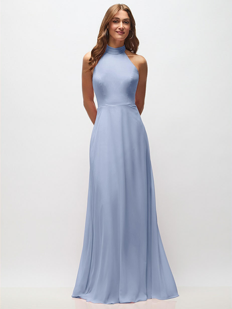 Blue High Neck Bridesmaid Dresses Blue High Neck Bridesmaid Dresses