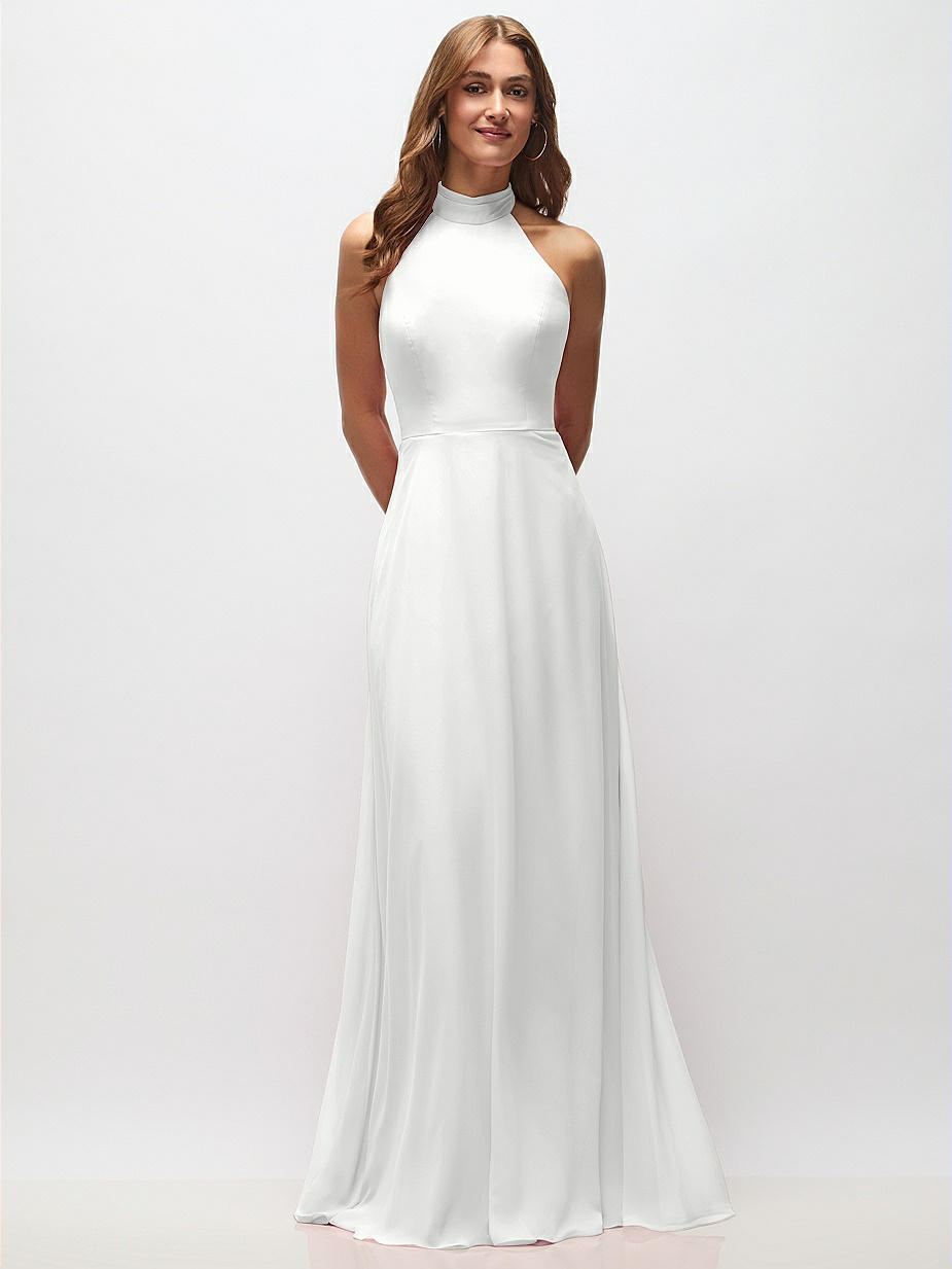 modest burnt orange bridesmaid dresses A-line Wedding Dress,Satin Modest Wedding Dress,WD00328, US6 / Champagne main image 0