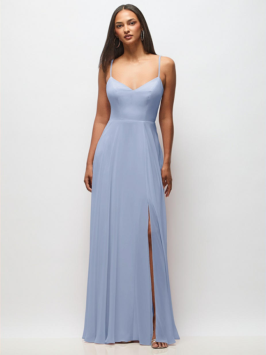 Sky Blue Bow Bridesmaid Dresses
