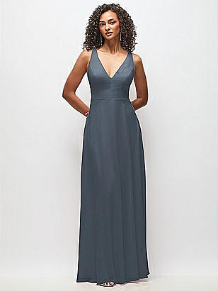 Sleeveless Deep V-Neck Open-Back 