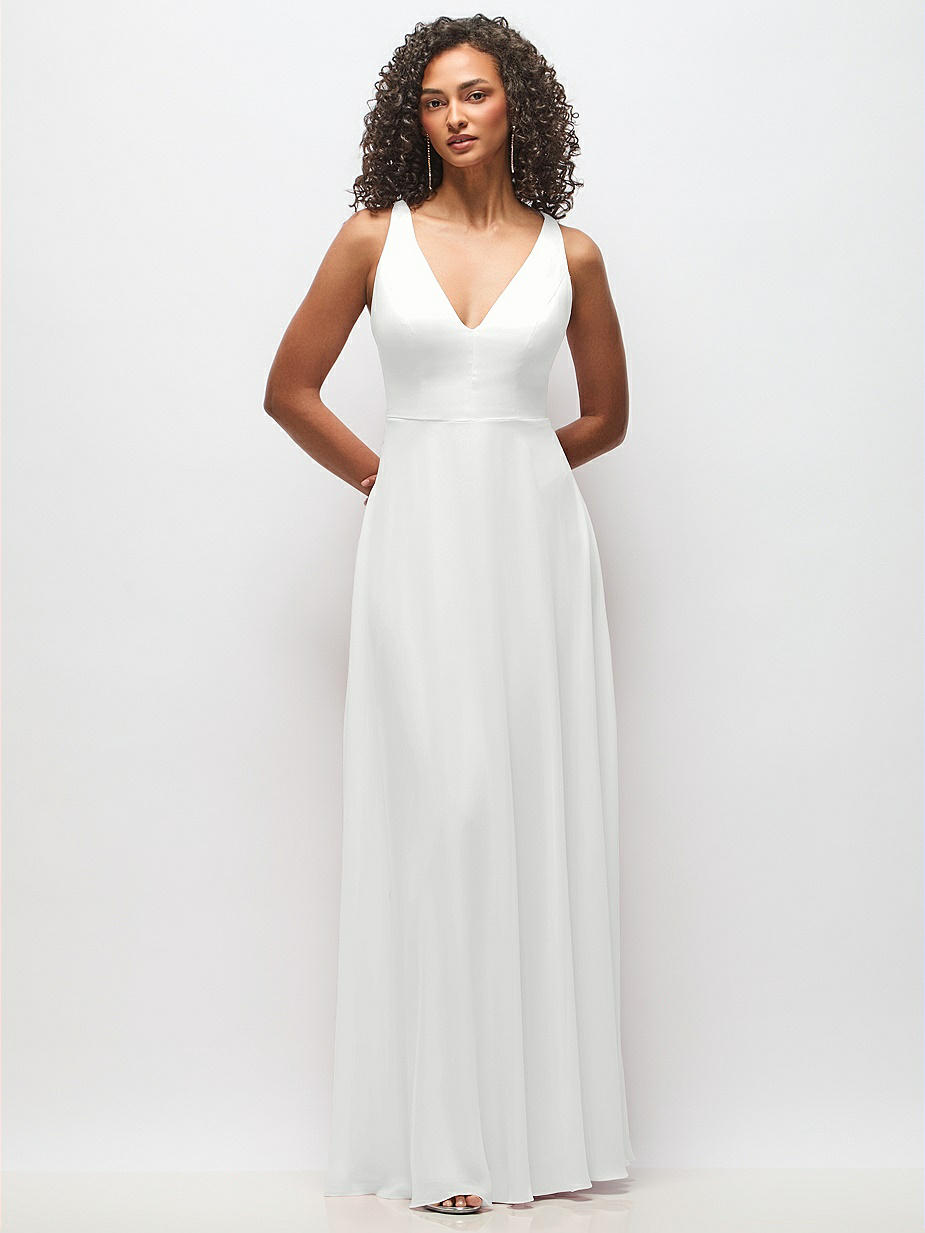 White V-Neck Bridesmaid Dresses White V-Neck Bridesmaid Dresses
