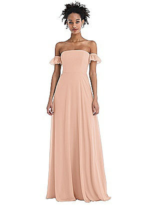 long flowy off the shoulder dress