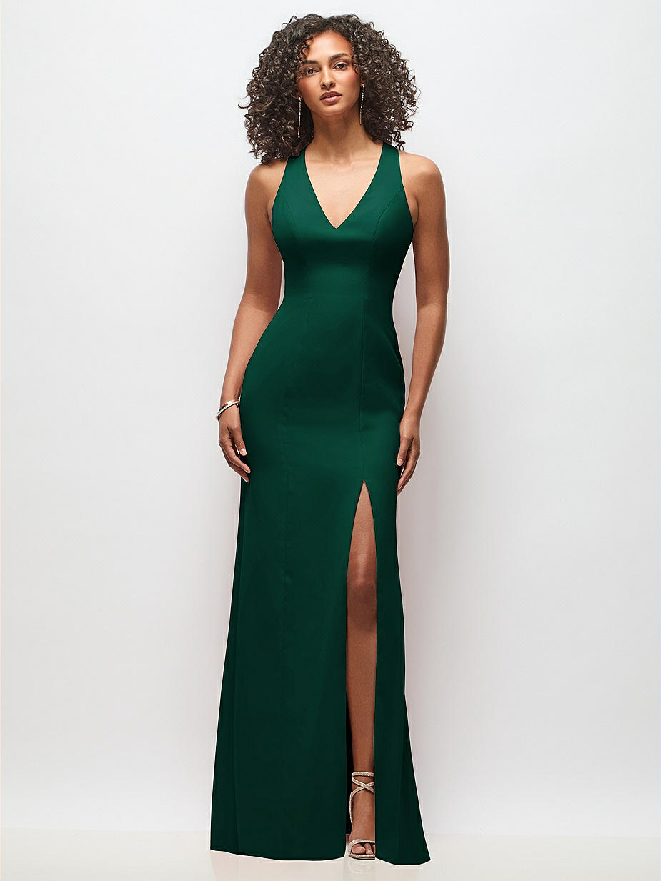 Green Crisscross Back Bridesmaid Dresses