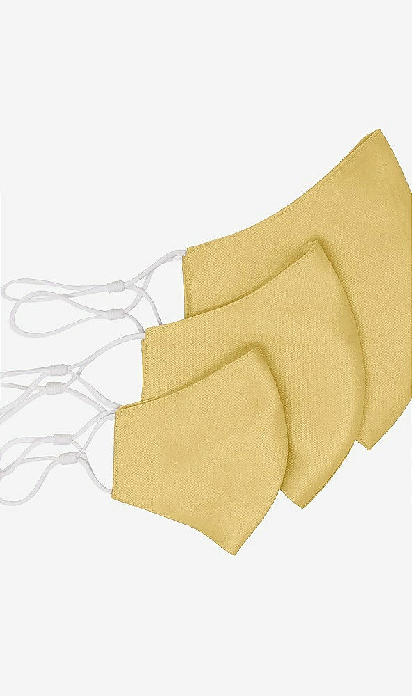 Back View - Maize Satin Twill Reusable Face Mask