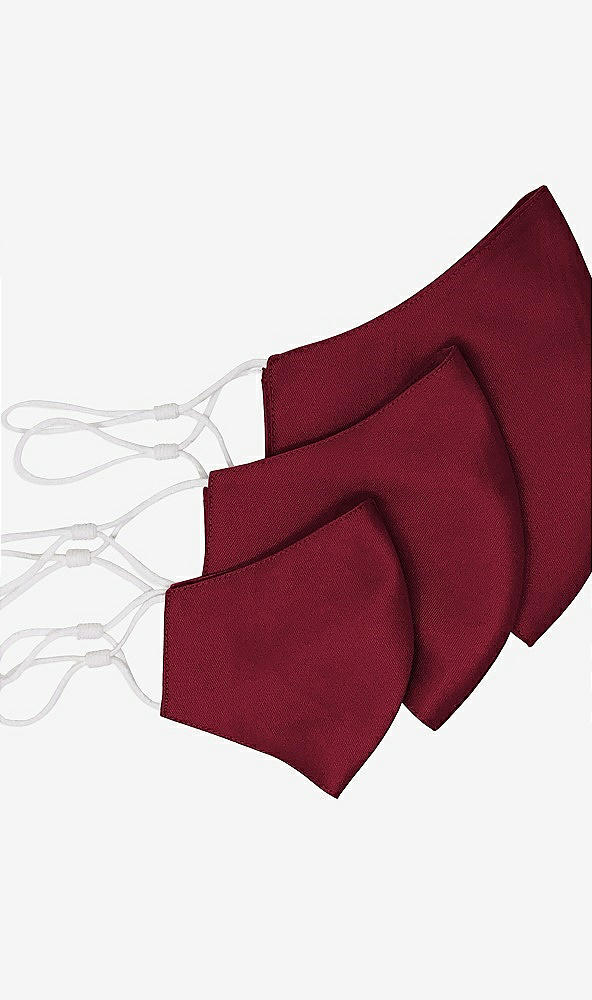Back View - Burgundy Satin Twill Reusable Face Mask