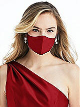 Alt View 2 Thumbnail - Garnet Satin Twill Reusable Face Mask