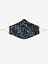 Front View Thumbnail - Midnight Navy Rococo Lace Reusable Face Mask