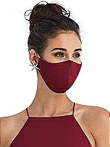 Alt View 2 Thumbnail - Burgundy Soft Jersey Reusable Face Mask