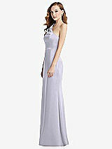 Side View Thumbnail - Silver Dove Shirred One-Shoulder Satin Trumpet Dress - Maddie