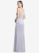 Rear View Thumbnail - Silver Dove Shirred One-Shoulder Satin Trumpet Dress - Maddie