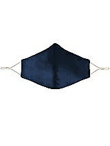 Front View Thumbnail - Midnight Navy Lux Charmeuse Reusable Face Mask