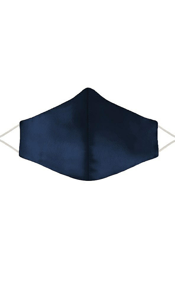 Front View - Midnight Navy Lux Charmeuse Reusable Face Mask