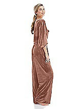 Side View Thumbnail - Tawny Rose Velvet Lounge Pants with Pockets - Cleo