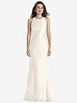Front View Thumbnail - Ivory Jewel Neck Bowed Open-Back Trumpet Dress 