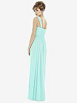 Rear View Thumbnail - Ivory One-Shoulder Asymmetrical Draped Wrap Maxi Dress