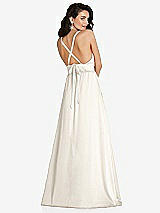 Alt View 1 Thumbnail - Ivory Deep V-Neck Shirred Skirt Maxi Dress with Convertible Straps