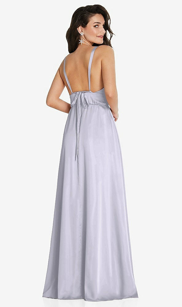 Back View - Silver Dove Deep V-Neck Shirred Skirt Maxi Dress with Convertible Straps