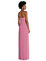 Alt View 4 Thumbnail - Orchid Pink Draped Chiffon Grecian Column Gown with Convertible Straps