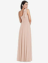 Rear View Thumbnail - Cameo Draped One-Shoulder Maxi Dress with Scarf Bow