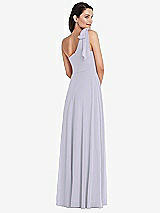 Rear View Thumbnail - Silver Dove Draped One-Shoulder Maxi Dress with Scarf Bow