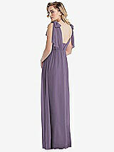 Alt View 2 Thumbnail - Lavender Empire Waist Shirred Skirt Convertible Sash Tie Maxi Dress