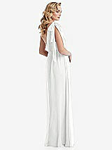 Alt View 4 Thumbnail - White Empire Waist Shirred Skirt Convertible Sash Tie Maxi Dress