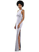 Side View Thumbnail - Silver Dove Jewel Neck Sleeveless Maxi Dress with Bias Skirt