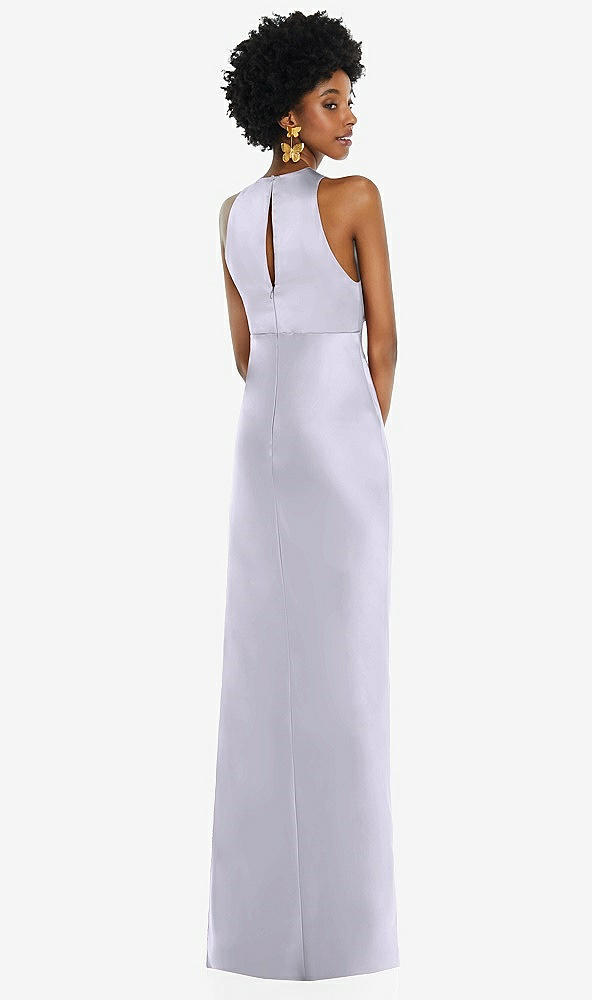 Back View - Silver Dove Jewel Neck Sleeveless Maxi Dress with Bias Skirt