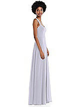 Side View Thumbnail - Silver Dove Contoured Wide Strap Sweetheart Maxi Dress