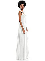 Side View Thumbnail - White Contoured Wide Strap Sweetheart Maxi Dress