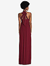 Alt View 5 Thumbnail - Burgundy Convertible Tie-Shoulder Empire Waist Maxi Dress
