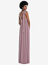 Alt View 3 Thumbnail - Dusty Rose Convertible Tie-Shoulder Empire Waist Maxi Dress