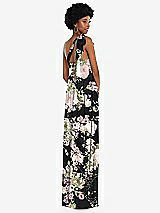 Alt View 3 Thumbnail - Noir Garden Convertible Tie-Shoulder Empire Waist Maxi Dress